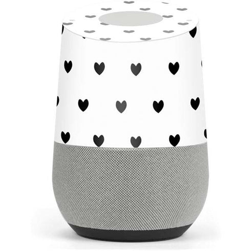 White and Black Hearts Google Home Skin